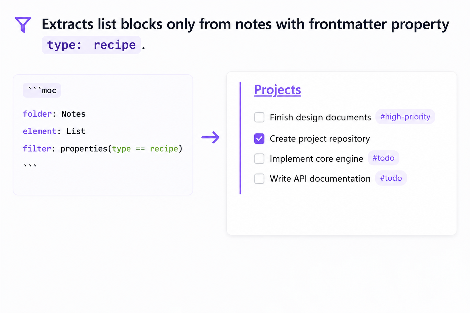 Filtering by frontmatter properties