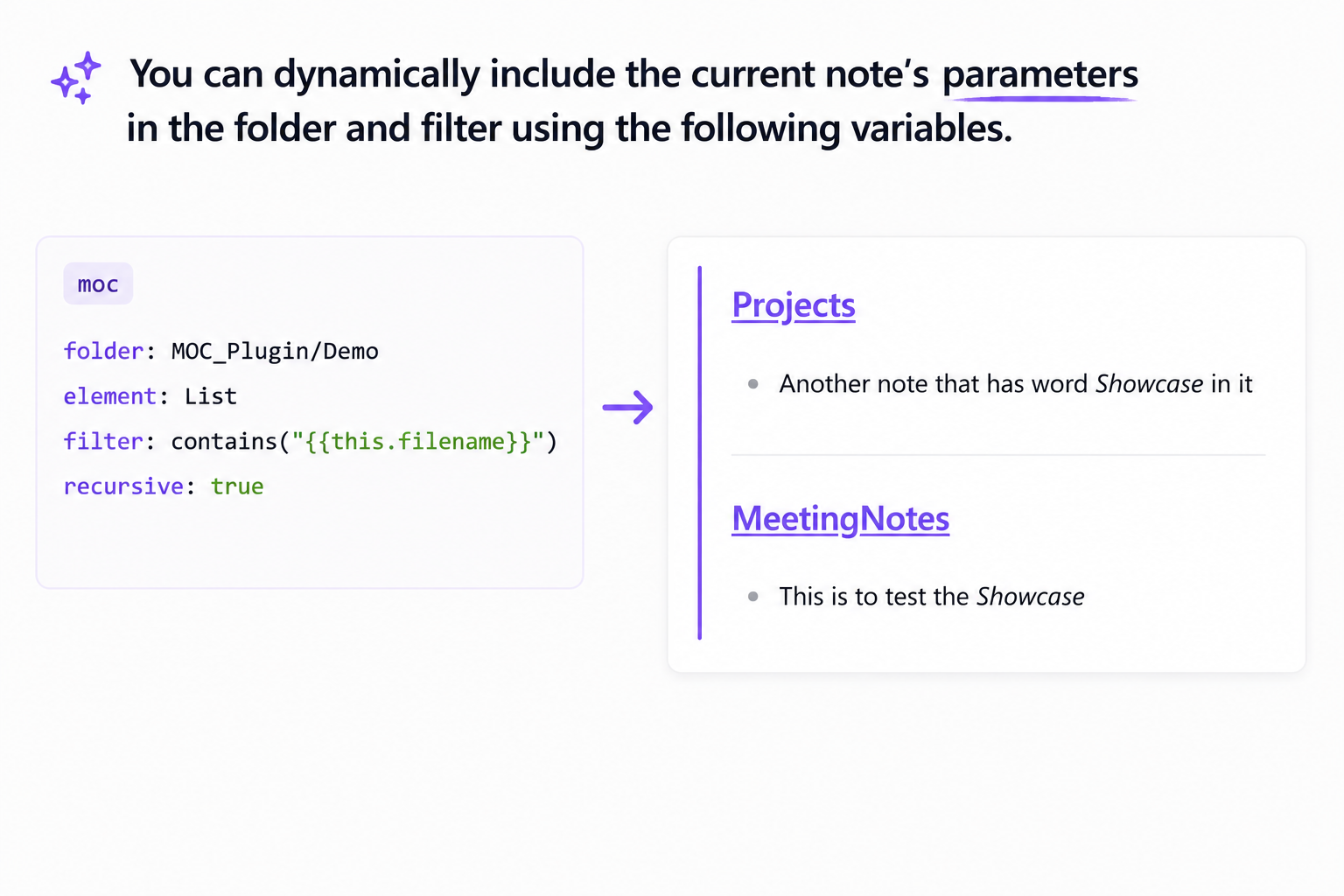Dynamic parameters usage