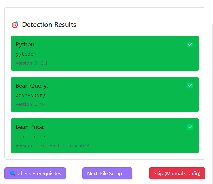 Prerequisites Verification Results
